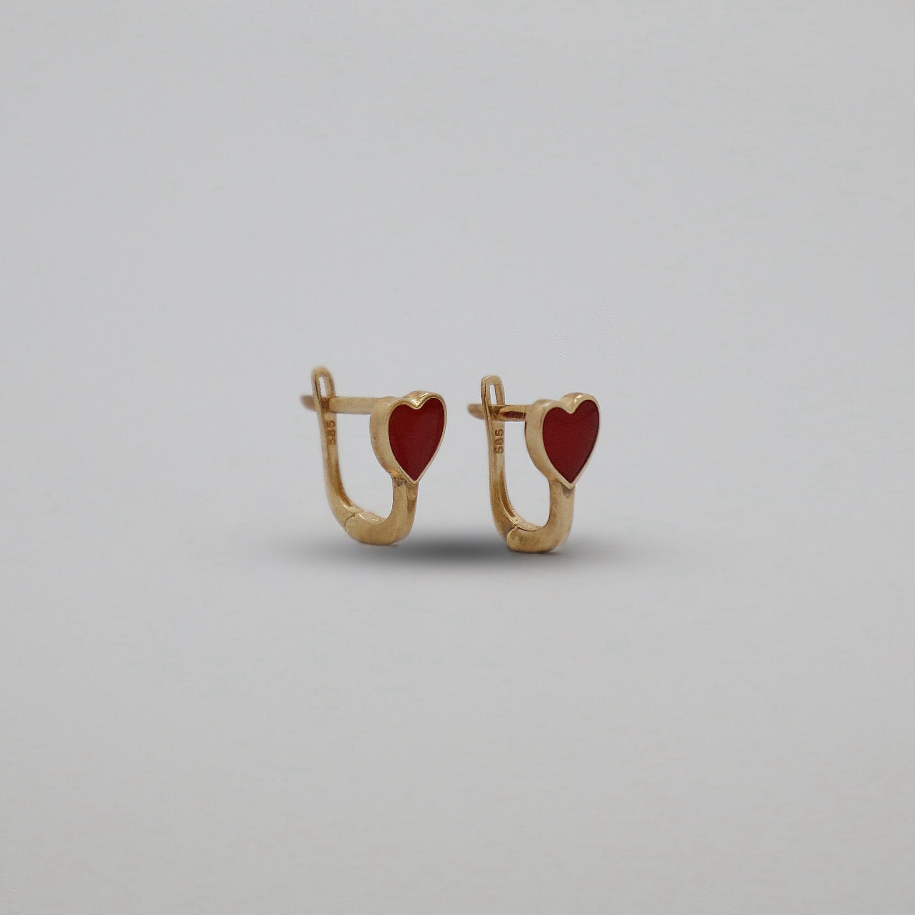 Çocuk Kırmızı Kalp Küpe