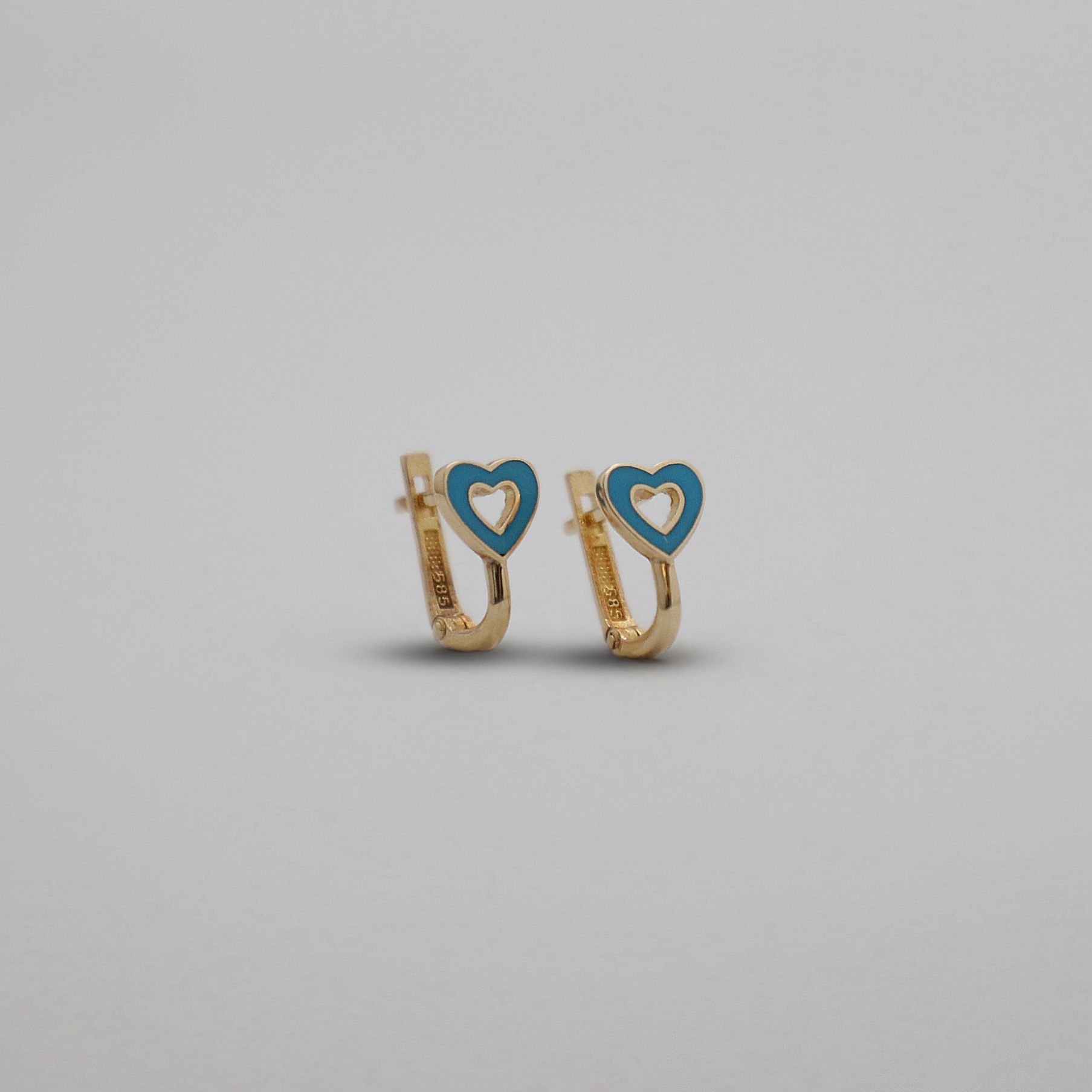 Çocuk Mavi Kalp Küpe