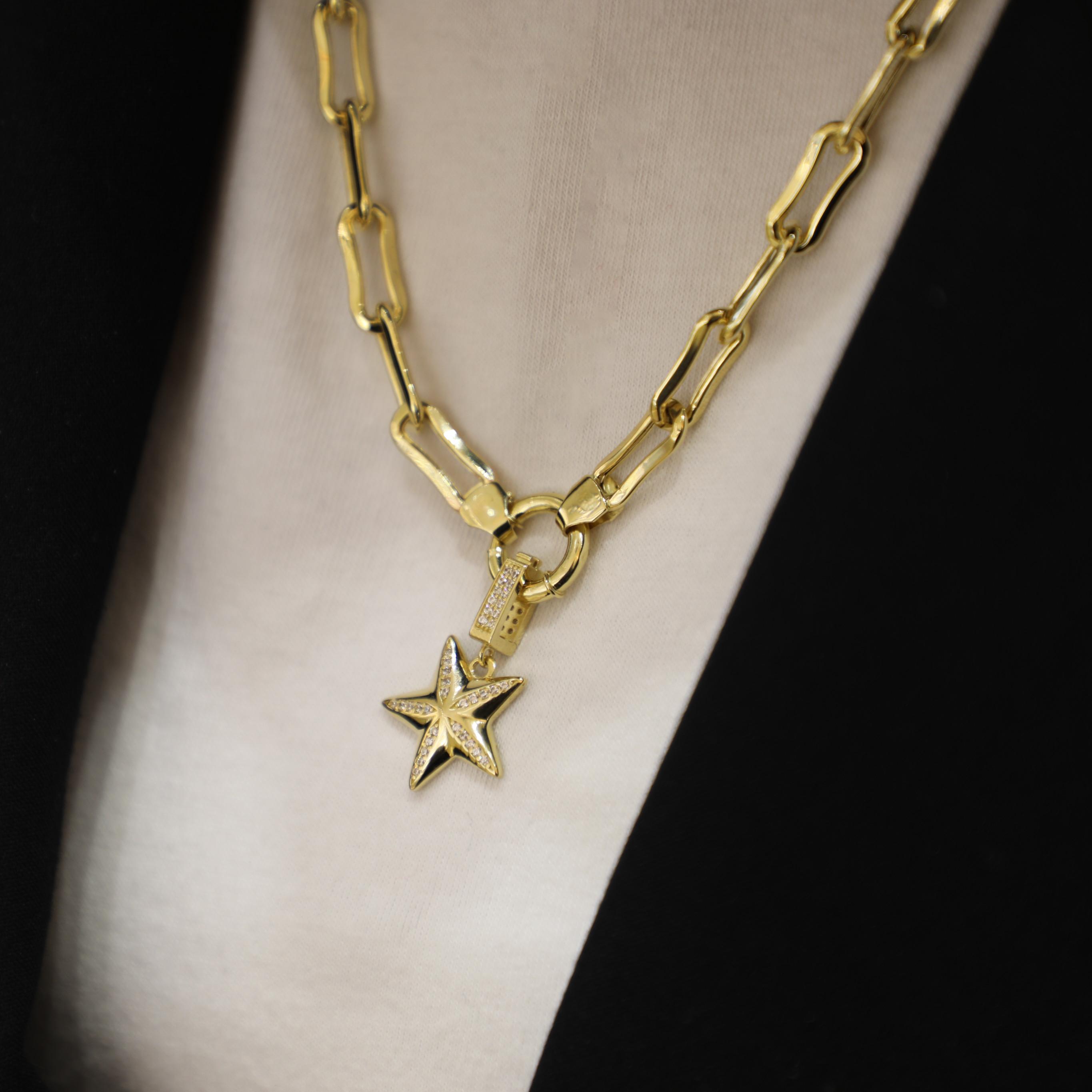 Taşlı Yıldız Charm Kolye