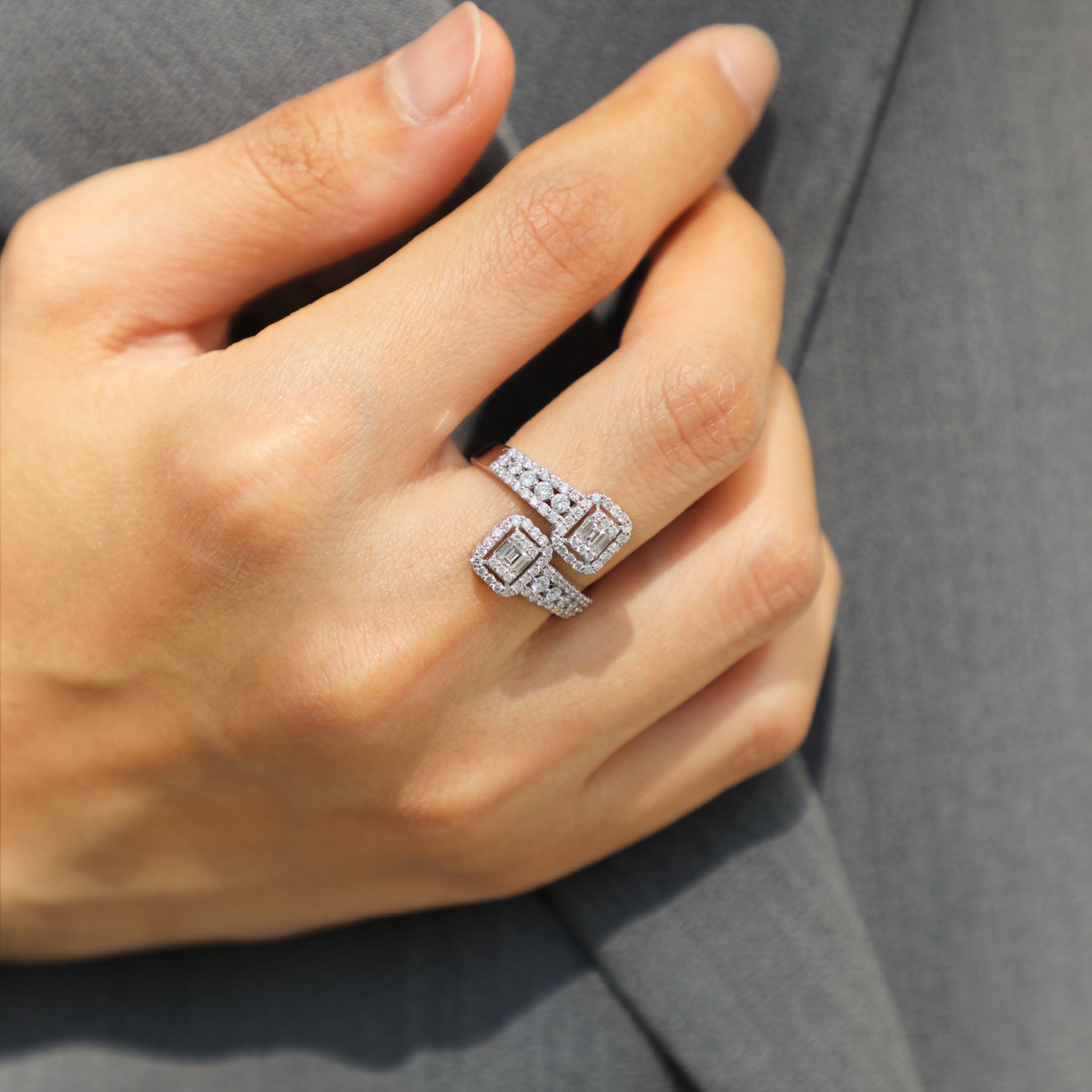 Pırlanta Kadın Çift Kemer Yüzük