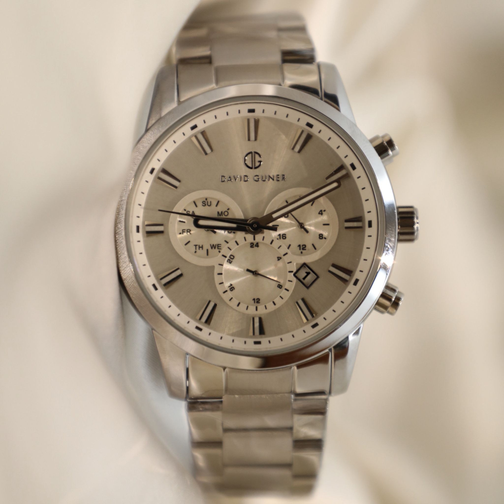 Erkek Çelik Beyaz Kadran Days Saat