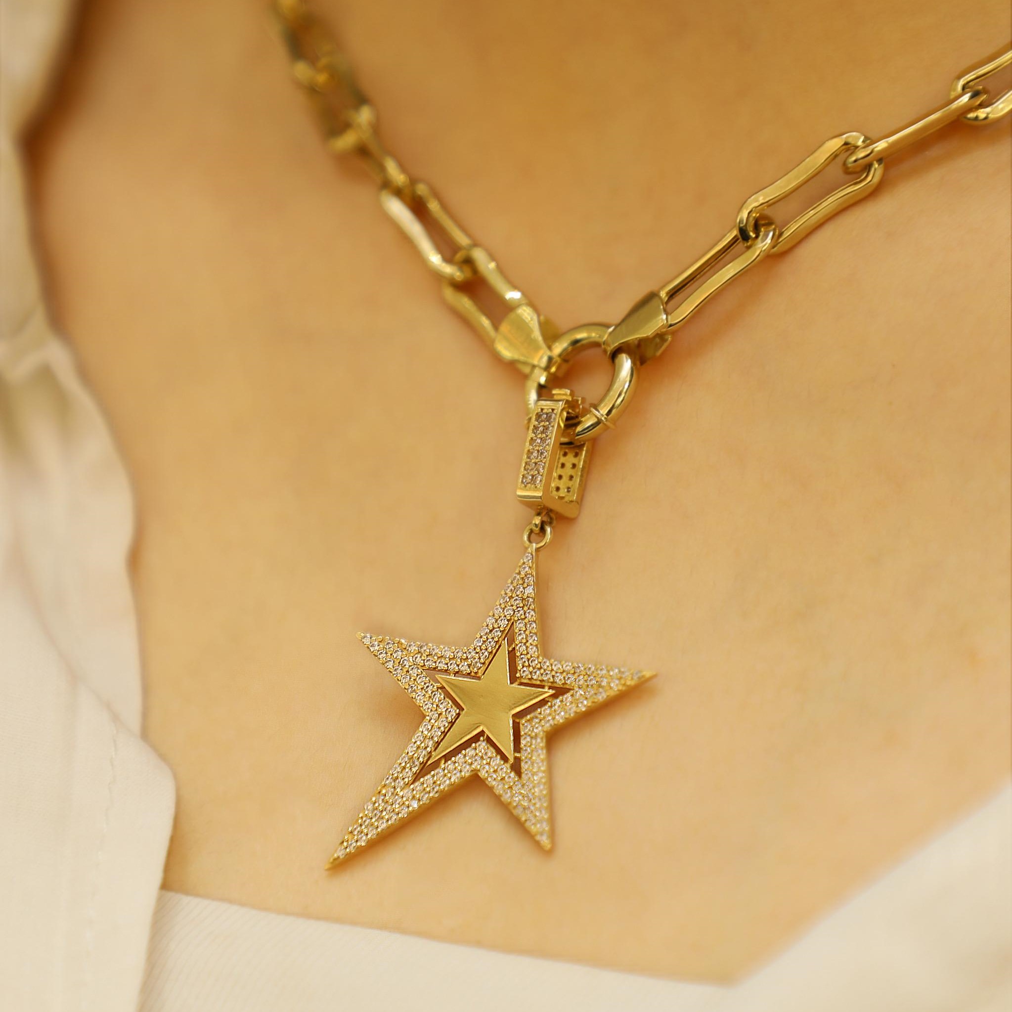 Taşlı Twins Yıldız Kolye Ucu