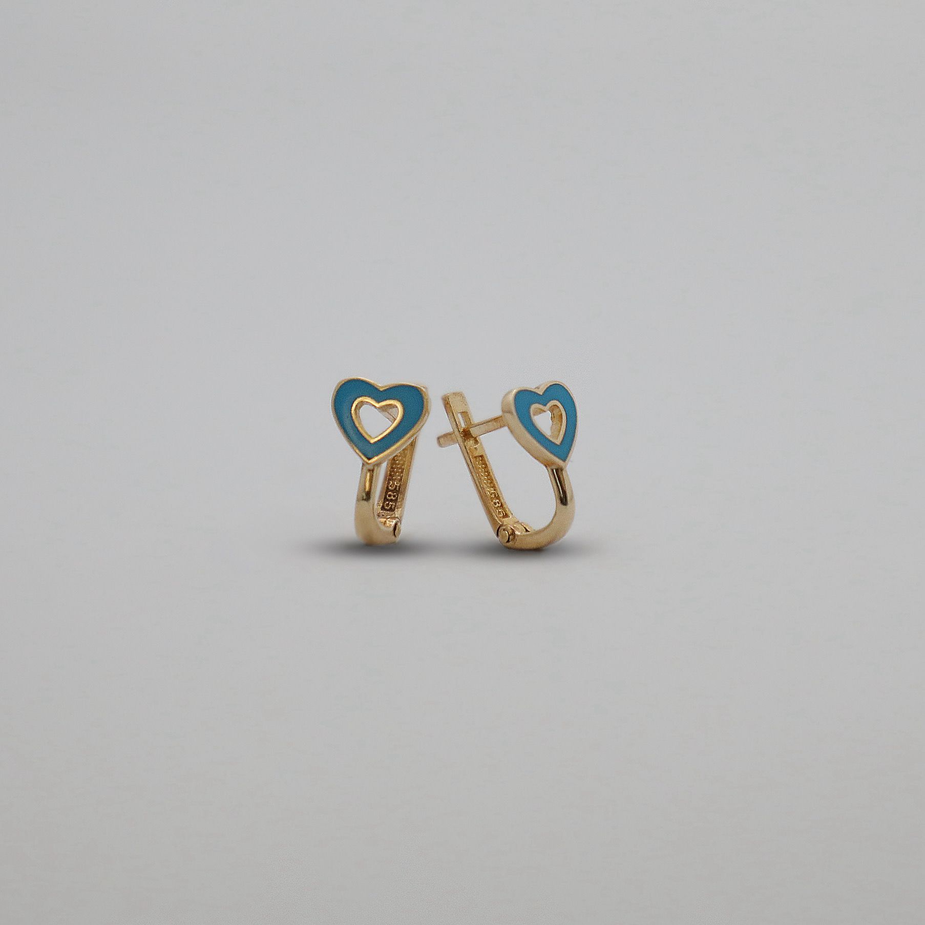 Çocuk Mavi Kalp Küpe