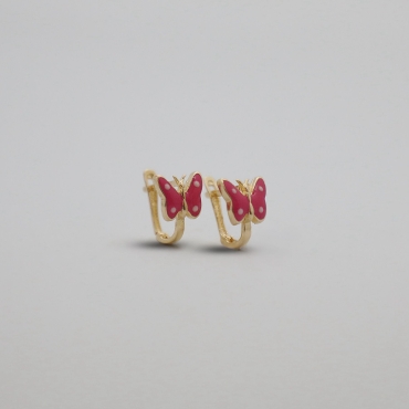 Çocuk Pembe Kelebek Küpe