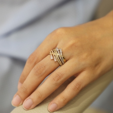 Üç Renk Taşlı Meika Yüzük